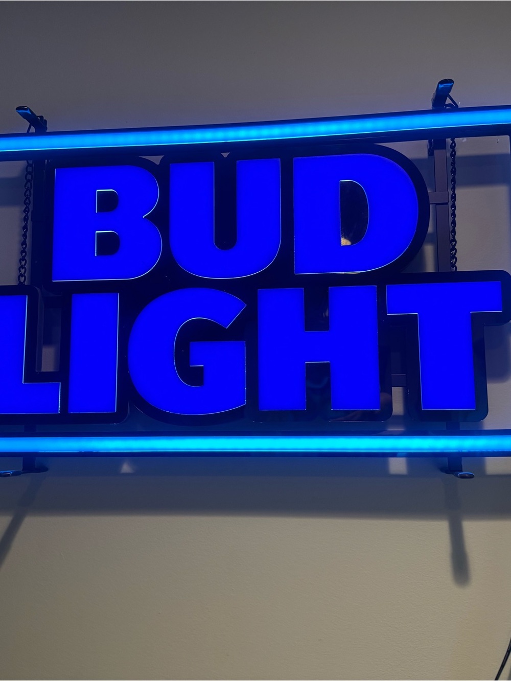 Bud Light Blue LED Wall Sign - Neon Bar Decor
